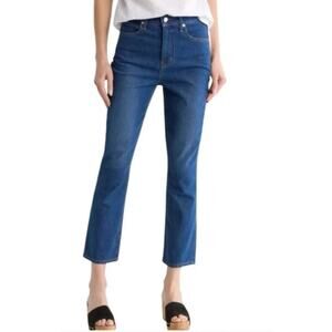 Veronica Beard Carly Kick Flare Crop High Rise In Cornflower Wash New Size 32